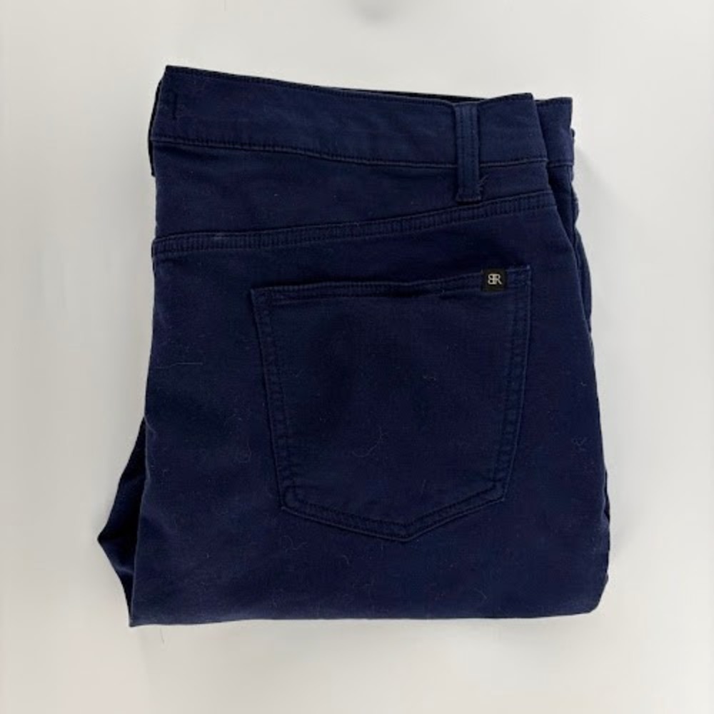 Banana Republic Chinos Pants Mens 38x27 Navy Blue Slim Fit Stretch Casual Cotton